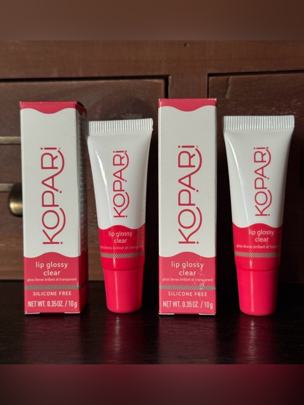 New Kopari Lip Glossy Clear bundle of 2 - clear full size .35 oz each - VEGAN